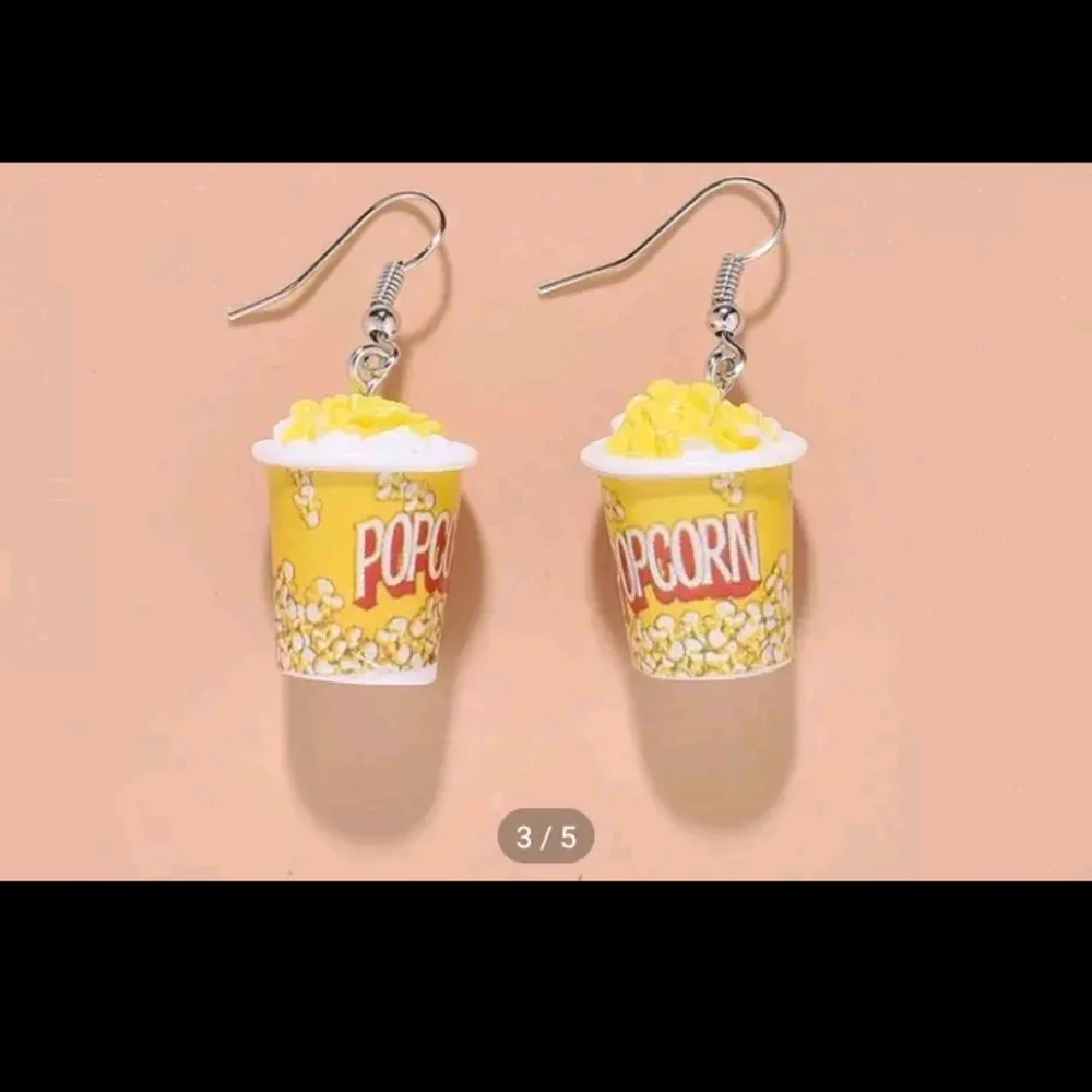 1pair Fashionable & Cute & Creative Popcorn Bucket Shaped Drop Earrings, Suitabl - Picture 3 of 5